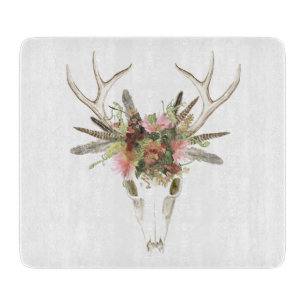 Hjort Skull och blommor