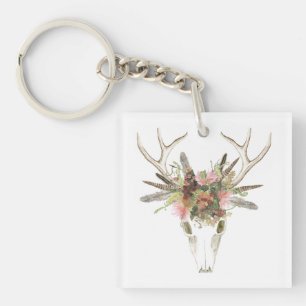 Hjort Skull och blommor