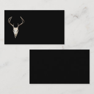 Hjort Skull på svart Utmontörer Taxidermist Visitkort