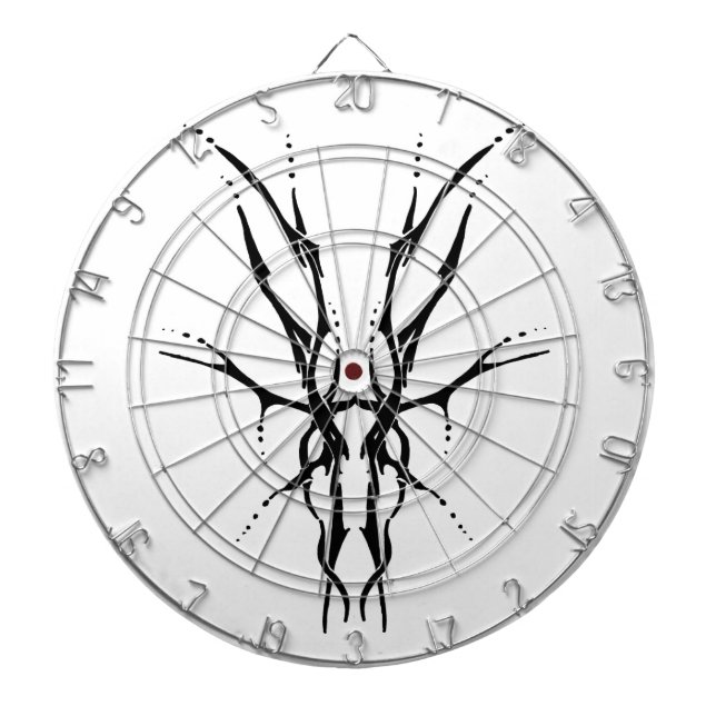 Hjort Skull-stamdesign för hjortar svart Darttavla (Framsidan)