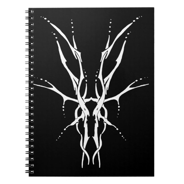 Hjort Skull-stamdesign för hjortar, vit Anteckningsbok Med Spiral (Framsidan)