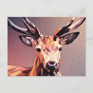 Hjort Small Poly Art Design-54655 Helg Vykort