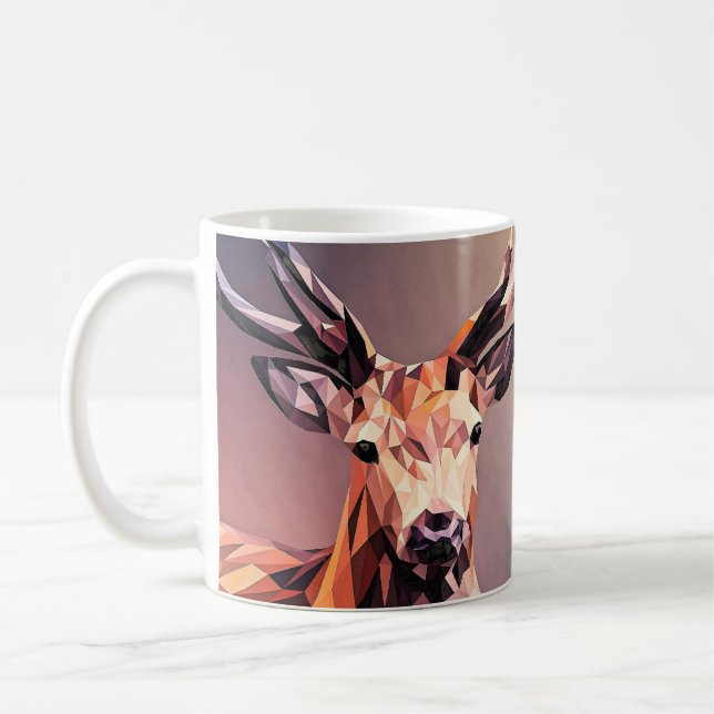 Hjort Small Poly Art Design-54655 Kaffemugg (Vänster)