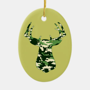 Hjort som jagar den Camo bocken Julgransprydnad Keramik