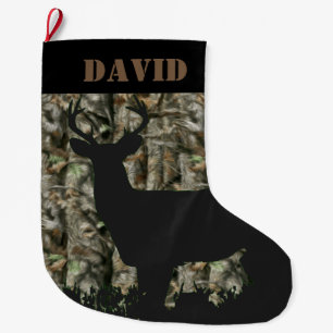 Hjort som jagar den Camo julstrumpan Stor Julstrumpa