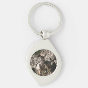Hjort som säger hej swirl silverfärgad nyckelring