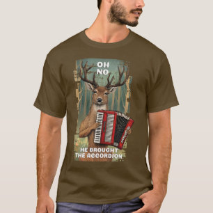 Hjort som spelar accordion American väster lustig  T Shirt