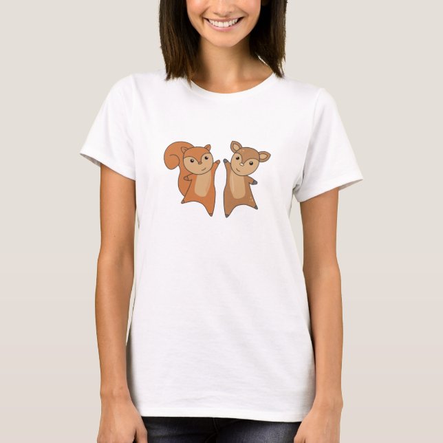 Hjort Squirrel Forest Animals Cute Animal T Shirt (Framsida)