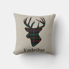 Hjort Stag Head Scottish Tartan Personlig Kudde