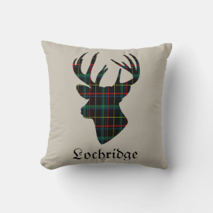 Hjort Stag Head Scottish Tartan Personlig Kudde