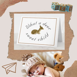 Hjort Sweet Child Woodland Baby Shower Card Kort