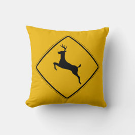 Hjort trafikerar, trafikerar varning undertecknar, kudde