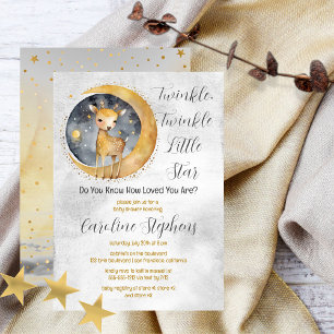 Hjort Twinkle Twinkle Little Star Baby Shower Inbjudningar