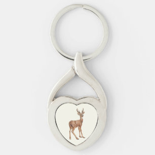 Hjort Twisted Heart Silverfärgad Nyckelring