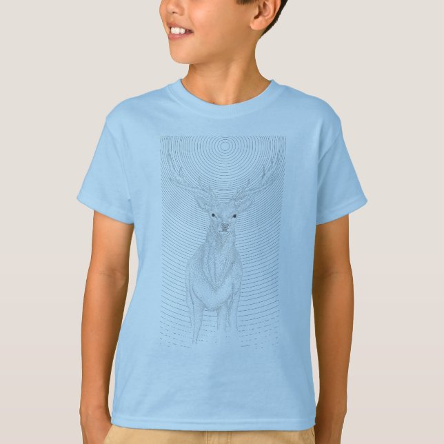 Hjort under natten himlar T-Shirt (Framsida)