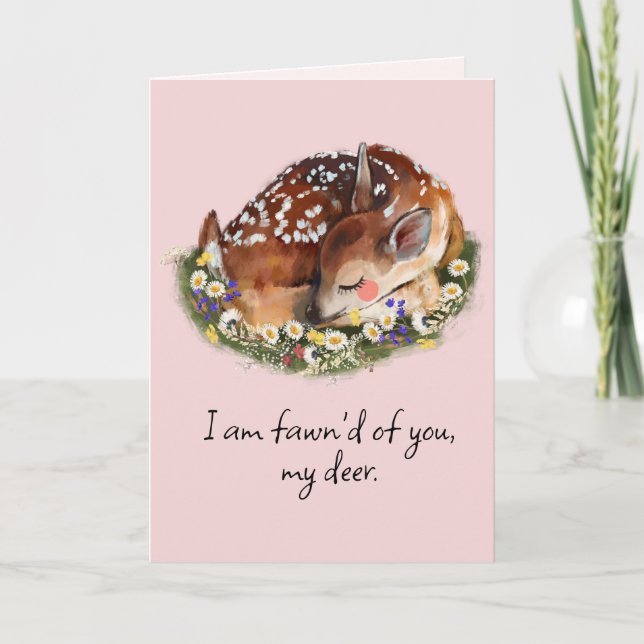 Hjort valentines day-kort tack kort (Framsida)