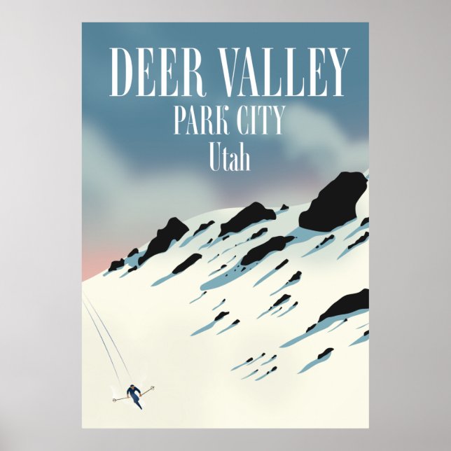 Hjort Valley, parkstad, Utah, skidposter Poster (Framsidan)