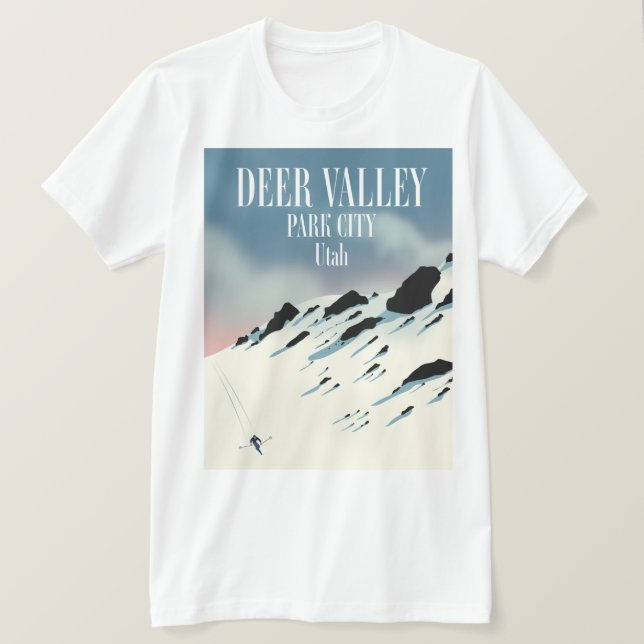 Hjort Valley, parkstad, Utah, skidposter T Shirt (Design framsida)