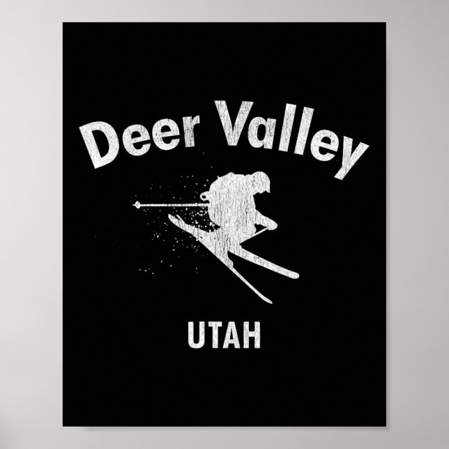 Hjort Valley Skiing Tee Utah Ski Poster (Framsidan)