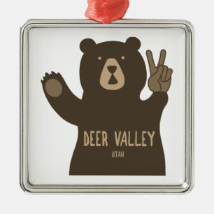 Hjort Valley Utah Peace Bear Julgransprydnad Metall