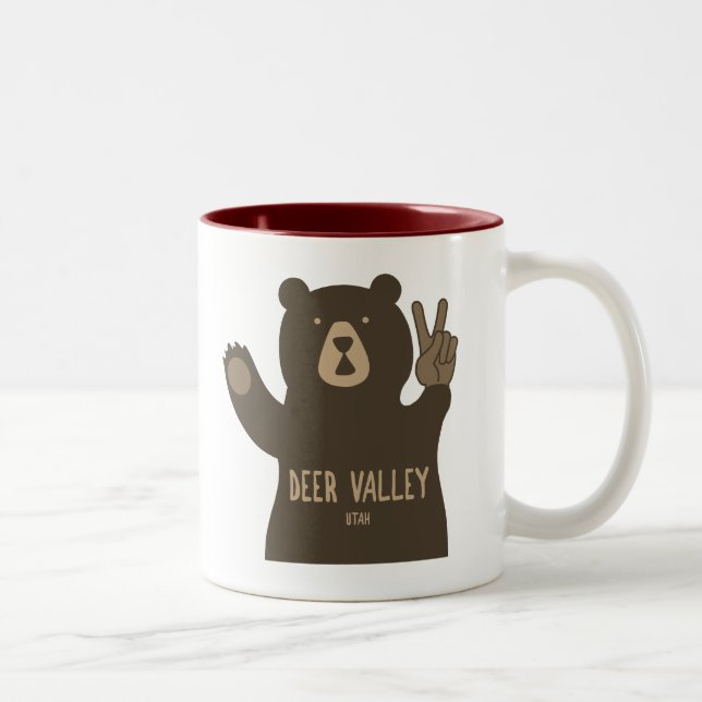 Hjort Valley Utah Peace Bear Två-Tonad Mugg (Höger)