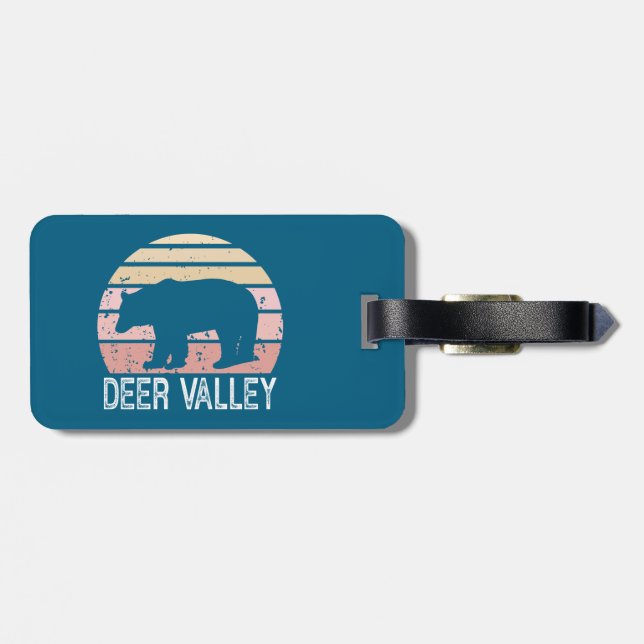 Hjort Valley Utah Retro Bear Bagagebricka (Baksida Vågrät)