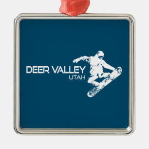 Hjort Valley Utah Snowboarder Julgransprydnad Metall