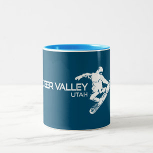 Hjort Valley Utah Snowboarder Två-Tonad Mugg