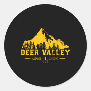 Hjort Valley Utah Usa Ski Resort Alpine Skiing Sou Runt Klistermärke