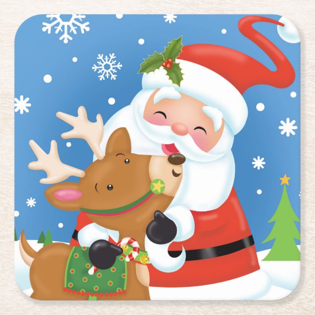 "Hjort" vänkustfartyg Underlägg Papper Kvadrat (Framsidan)