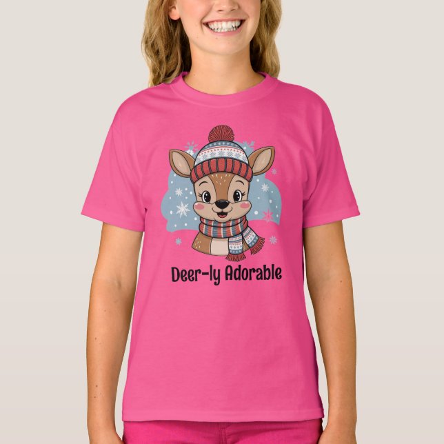 Hjort-vänlig Kids Shirt till jul T Shirt (Framsida)