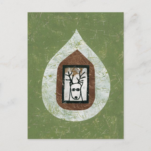 Hjort Väntar På Att Du Lämnar Postkort Vykort (Framsida)