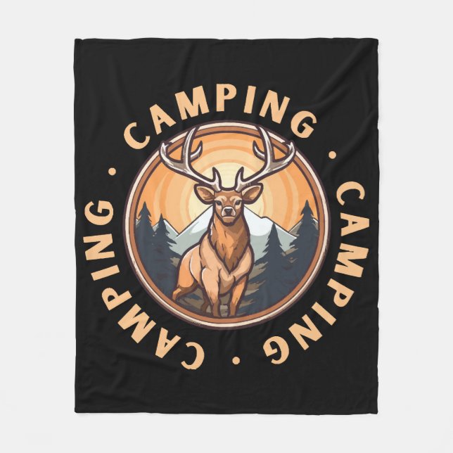 Hjort - Vildhet - Camping Fleecefilt (Framsidan)