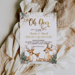Hjort Vinter Vonderland Baby Shower Inbjudningar