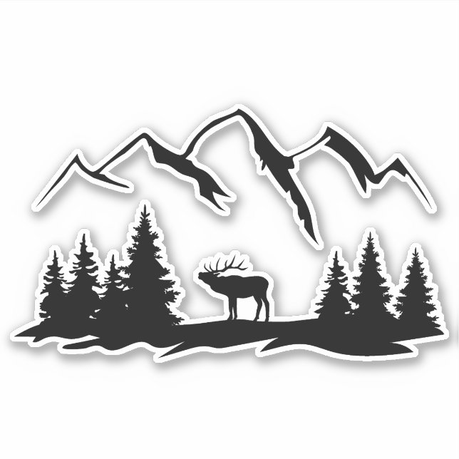 Hjort Vinyl Sticker. Klistermärken (Framsida)