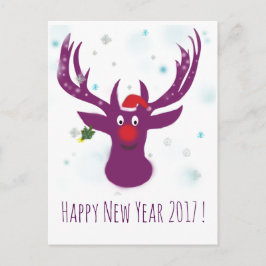 Hjort-vykort för gott nytt år 2017 helg vykort