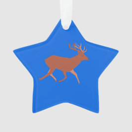 Hjort Walking Festive Blue Background Star