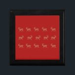 Hjort Walking Festive Mönster Red Brown Minnesask<br><div class="desc">Brown Hjort Walking Festive Mönster. Hjort illustration.</div>
