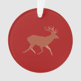 Hjort Walking Festive Red Brown Background