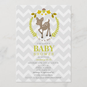 Hjort WandeBaby Shower - Boy Inbjudningar