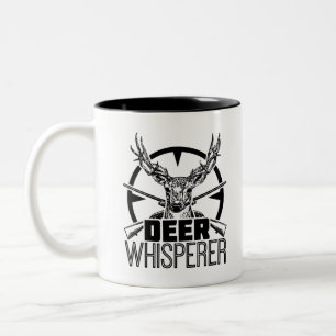 Hjort Whisperer Funny Buck Hunter Whitetail Huntin Två-Tonad Mugg