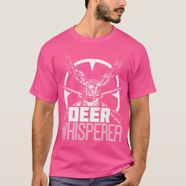 Hjort Whisperer Hjort Hunters T Shirt (Framsida)