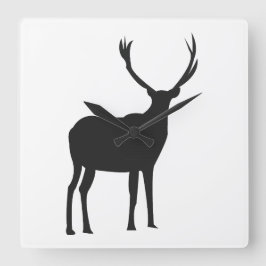 Hjort Wildlife Antlers Hjort Fyrkantig Klocka