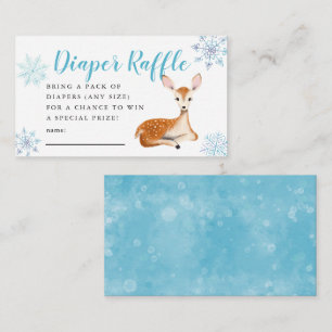 Hjort Winter Baby Shower Blue Diaper Raffle Biljet Tilläggskort