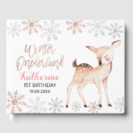 Hjort Winter ONEderland 1st Birthday Guest Bok