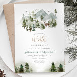 Hjort Winter Onederland Inbjudan till första födel<br><div class="desc">Forest Mountain Winter Onederland 1:a födelsedag inbjudan</div>