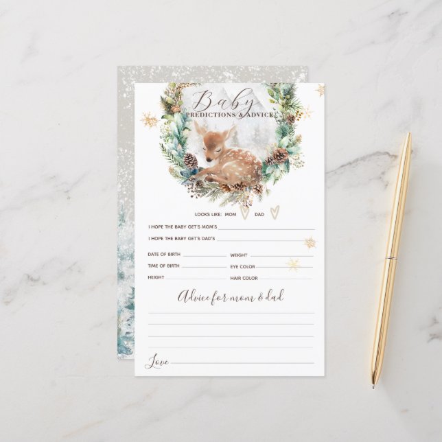 Hjort Winter Woodland Kall utanför babystöldspel (Fram/Back In Situ)