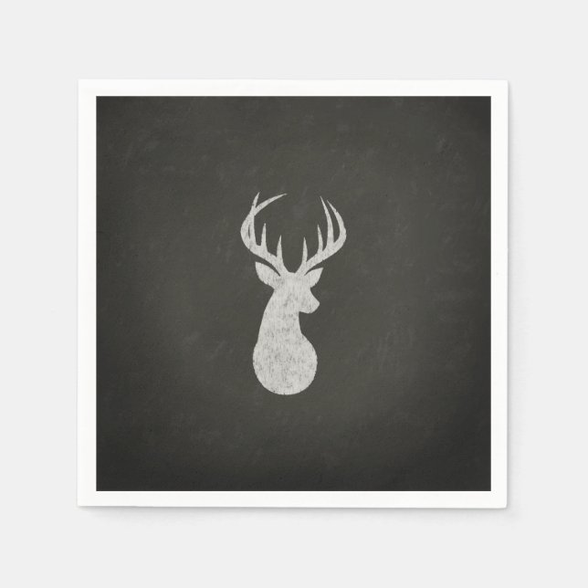 Hjort with Antlers Chalk Teckning Pappersservett (Framsidan)