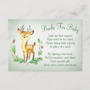 Hjort Woodland Baby Shower Bok Card ger dig Bok Tilläggskort
