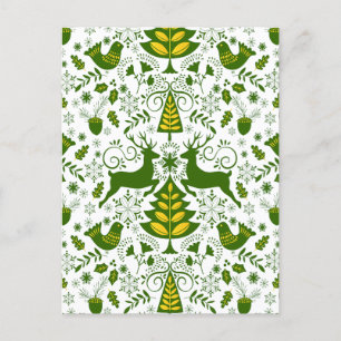 Hjortar av jultomte från guld i Bloom Helg Vykort